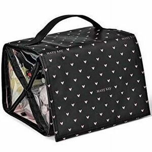 Mary Kay Black Travel cosmetics bag with Pink Hearts